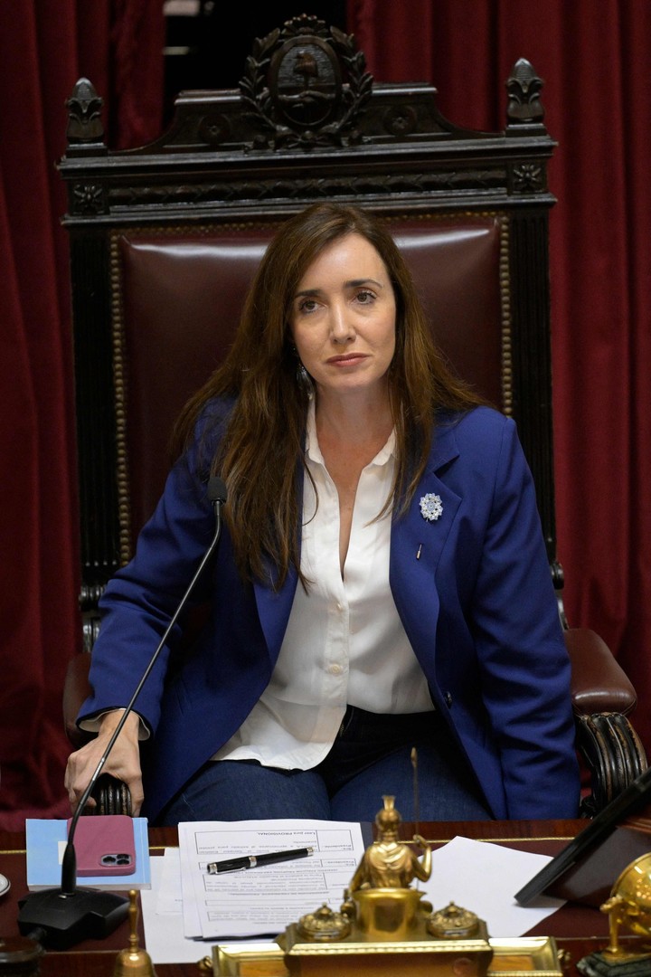 Victoria Villarruel, presidenta del Senado. Foto: AFP.