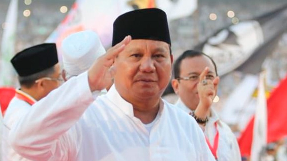 El actual ministro de Defensa Prabowo Subianto va por la presidencia con su partido Gerindra