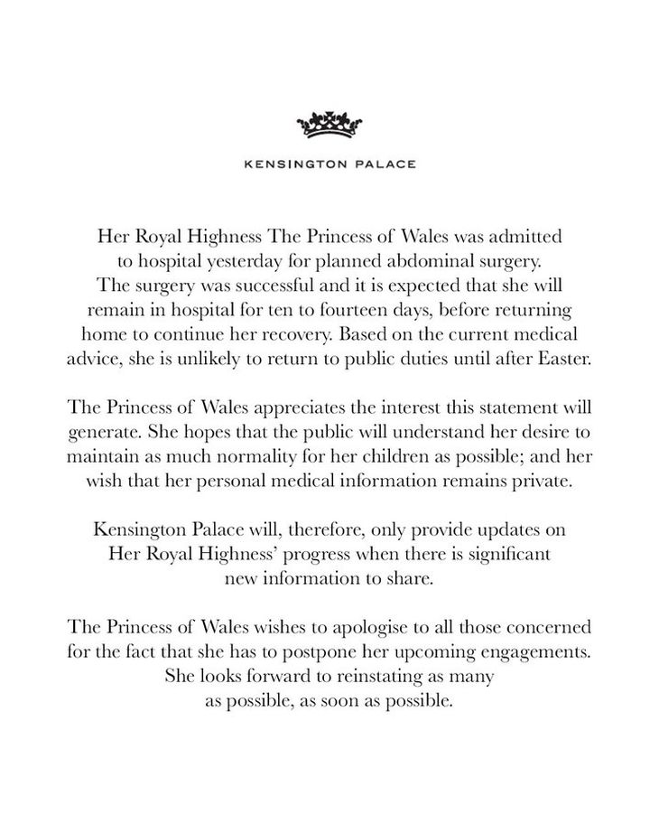 Comunicado compartido por la cuenta oficial del Príncipe y la Princesa de Gales. 